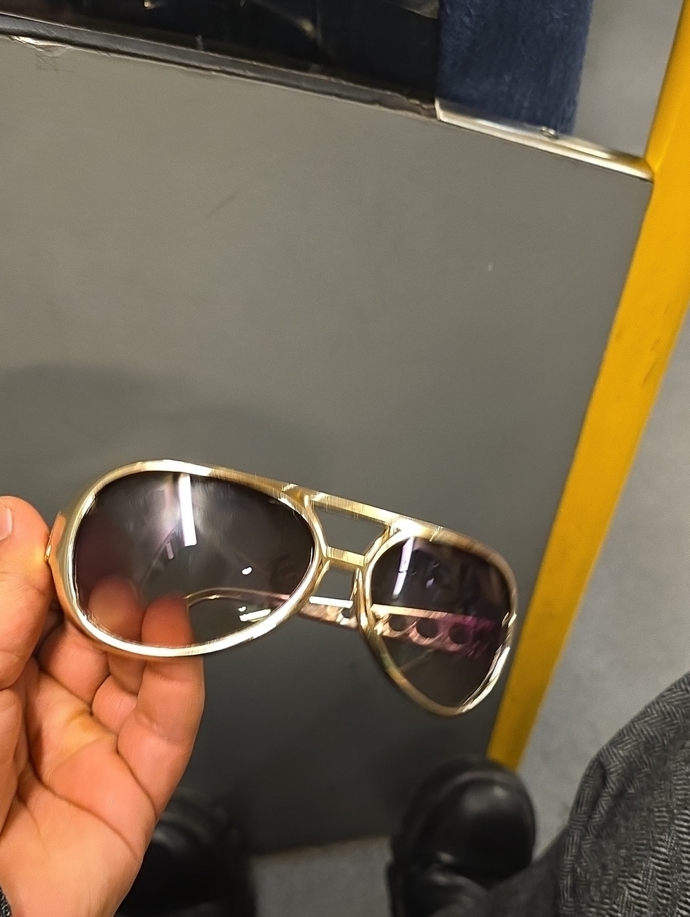 Gold Frame Sunglasses with Gray Gradient Lenses